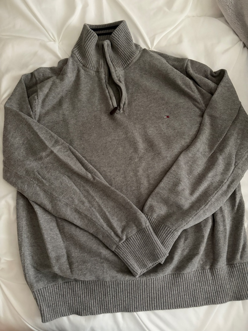 Tommy Hilfiger Men’s Grey Half-Zip Pullover Sweater